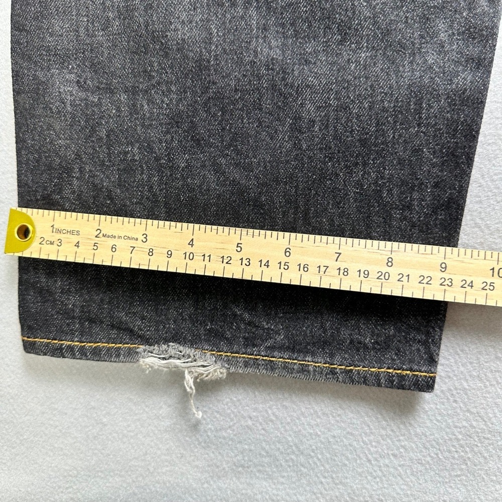 Levis 501 Original Fit Jeans Mens 40x30 Black Dark Wash Straight Leg Denim - Picture 7 of 8